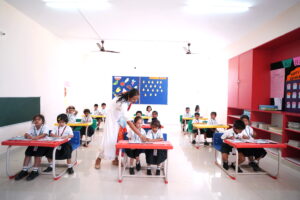 tudents attending supervised study hours at Aadya Academy, the best residential school in North Bangalore.