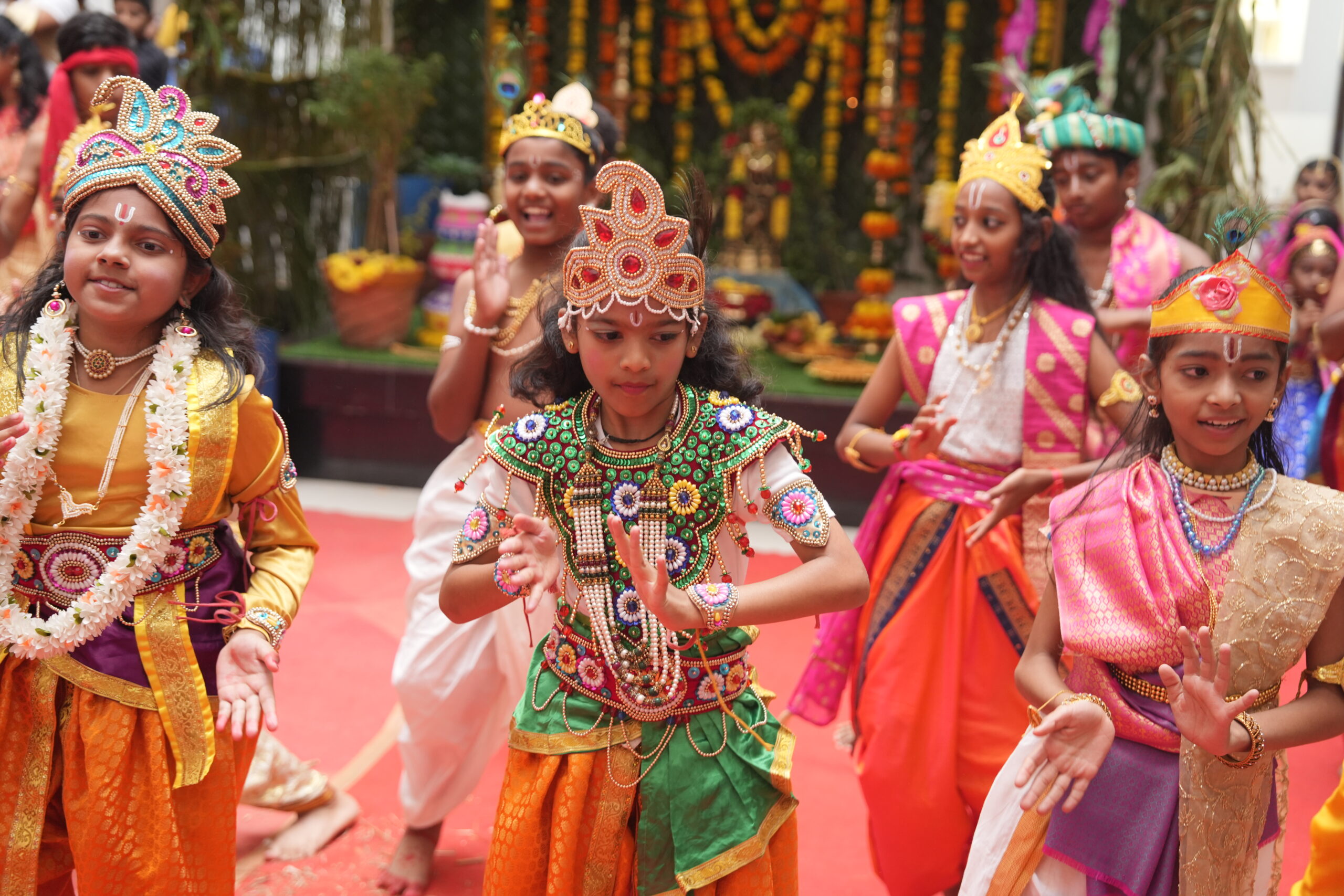 Students participating in performing arts and creative crafts at Aadya Academy, the best residential school in Budigere Bangalore.